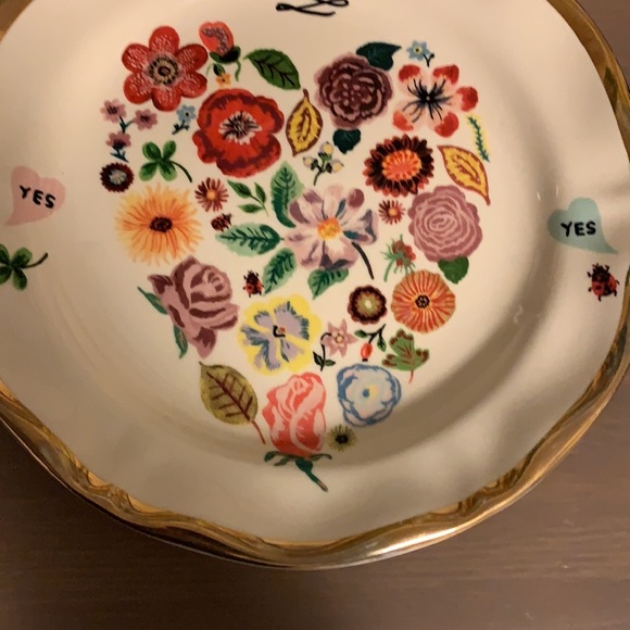 Anthropologie Nathalie Lete Forever Floral Engagement Wedding Plate - Picture 4 of 5